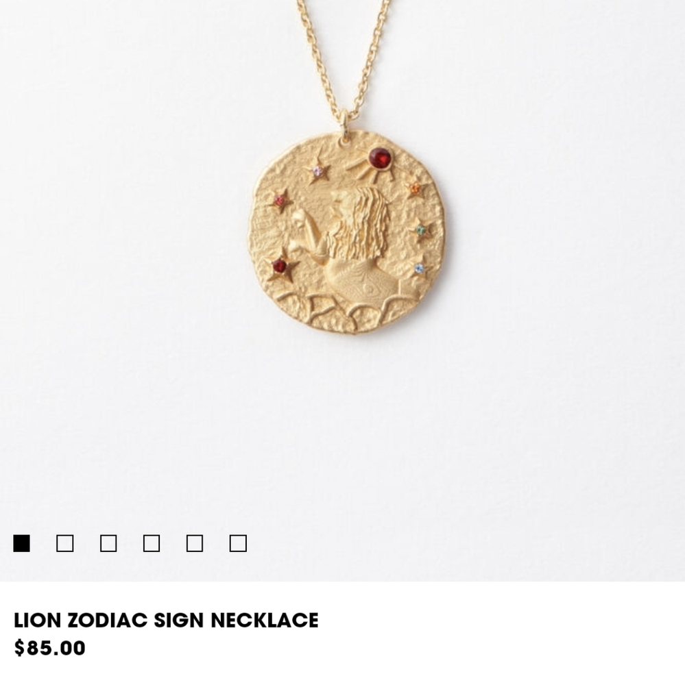 Maje Gold Lion Zodiac Necklace